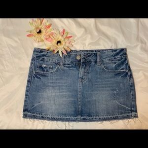 American Eagle Outfitters Jean Mini Skirt Cutoff